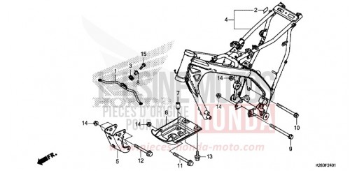 RAHMENKOERPER (CRF125F/FB K) CRF125FK de 2019